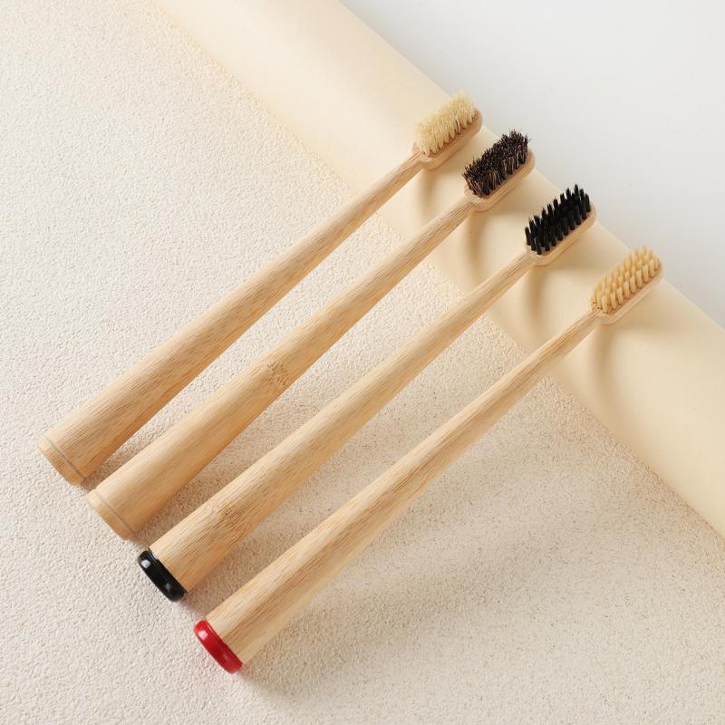 Bamboo Toothbrush - 1Pc/4Pcs Horse Bristle Bamboo Toothbrush Luxurious