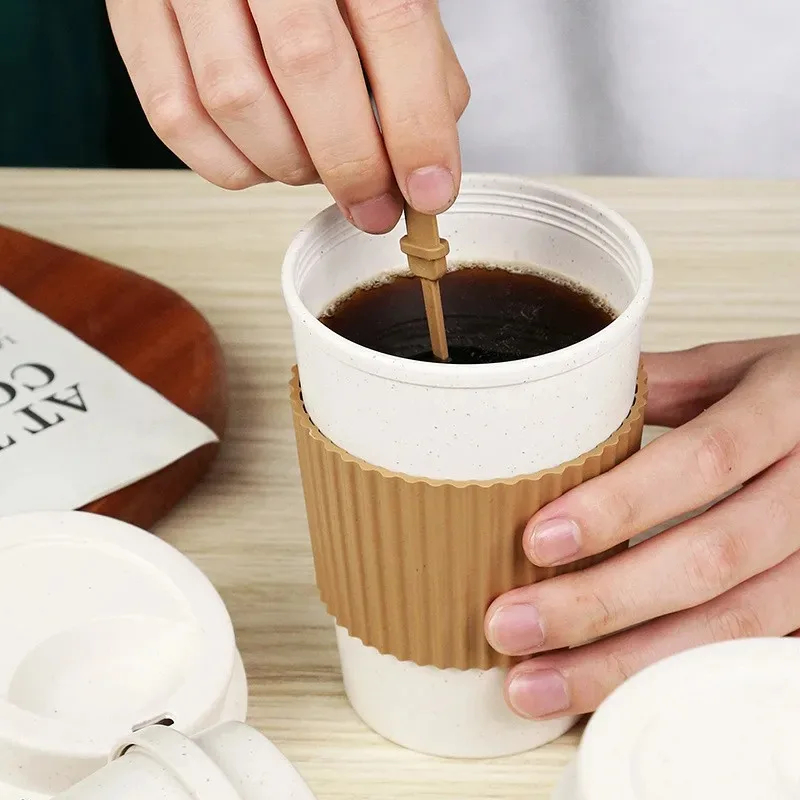 450ML Coffee Cups With Lids Wh - Reusable Straw recension och pris