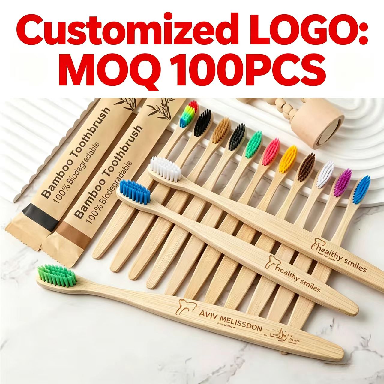 Bamboo Toothbrushes 100Pcs Eco - Bamboo Toothbrush recension och pris