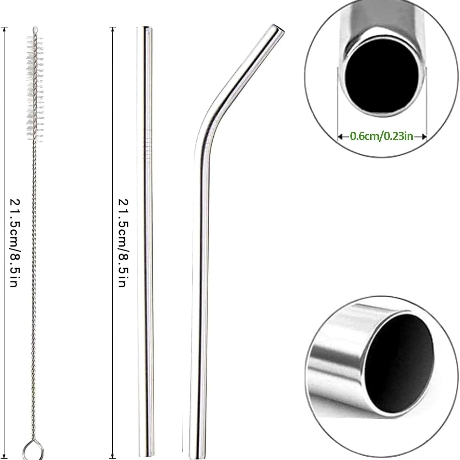 100Pcs Stainless Steel Straw D - Reusable Straw recension och pris