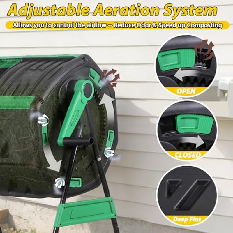 53-Gallon Two-Section Rotating - Compost Bin recension och pris