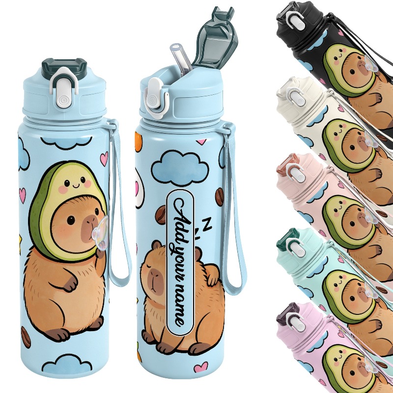750ml Custom Name Cute Capybar - Reusable Straw recension och pris