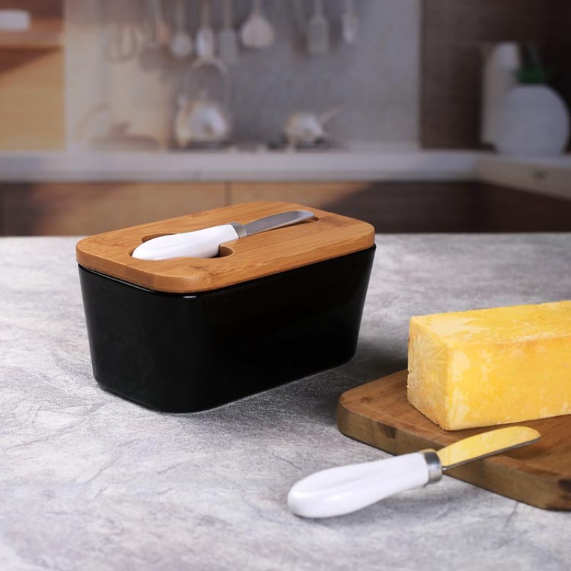 Simple Ceramic Butter Dish wit - Bamboo Cutlery recension och pris