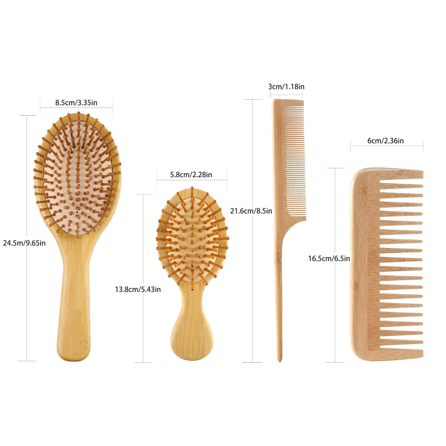 Bamboo Hair Brush Comb Set for - Bamboo Toothbrush recension och pris